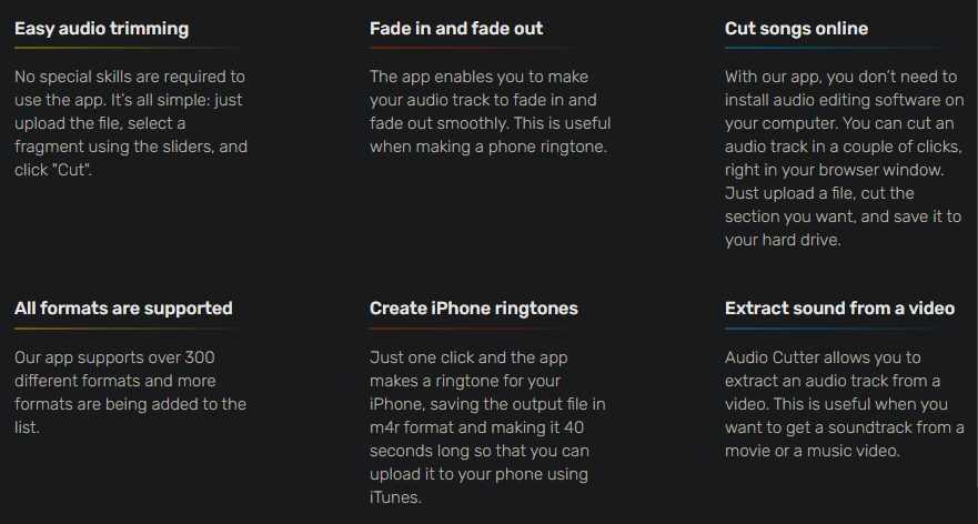 Audio Cutter function