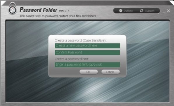 Confirm folder password setting